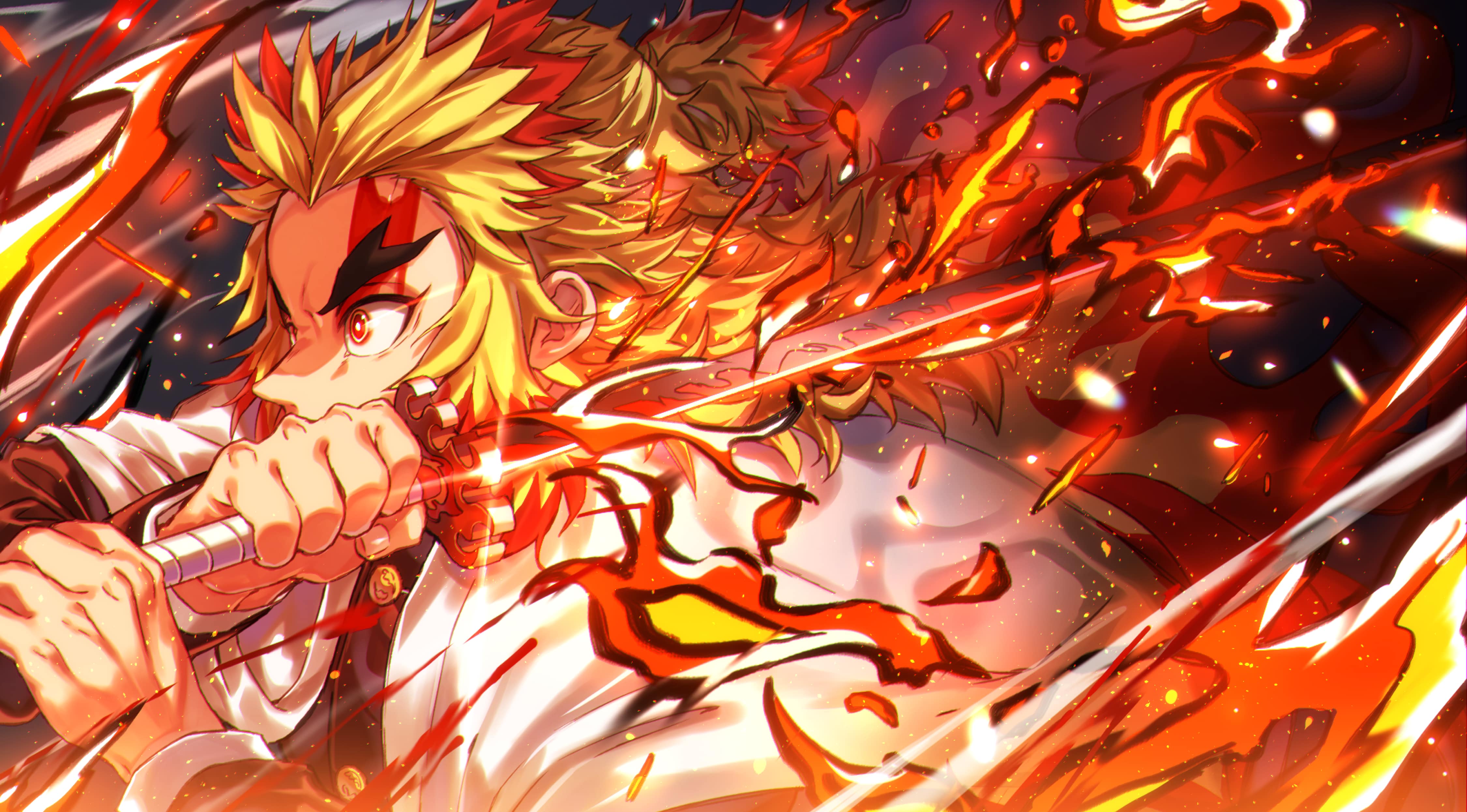 Wallpaper Rengoku demon slayer