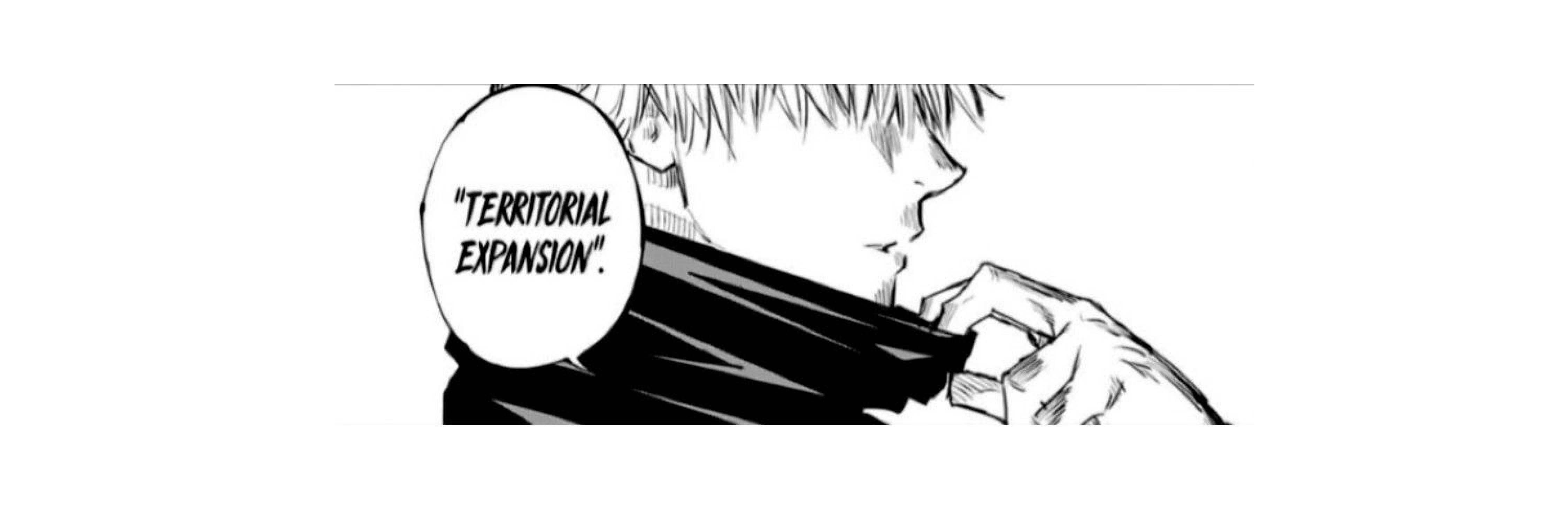 Bannière Gojo Satoru territorial expansion