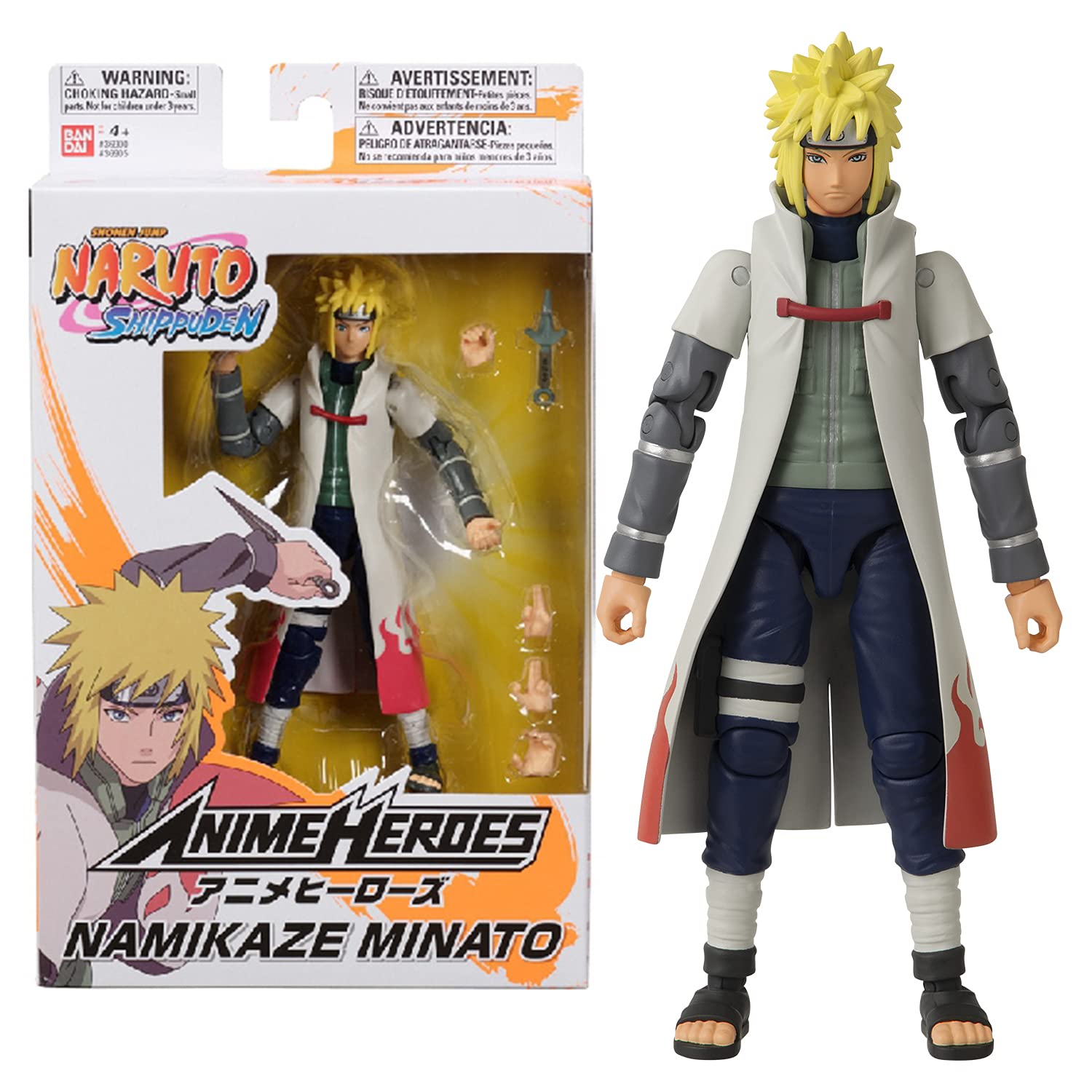 bandai - anime heroes - naruto shippuden - figurine anime heroes 17 cm - namikaze minato - 36905