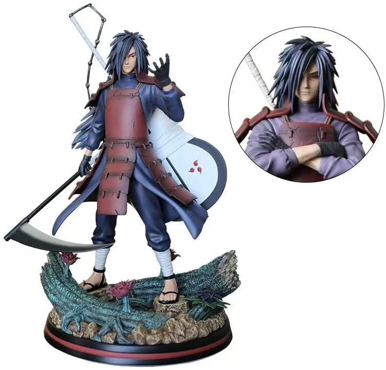 anime naruto uchiha madara figurine en pvc avec deux tête collection modèle combiné après la résurrection statue de personnage gk statue jouet décoration ornements grand figurines 29cm