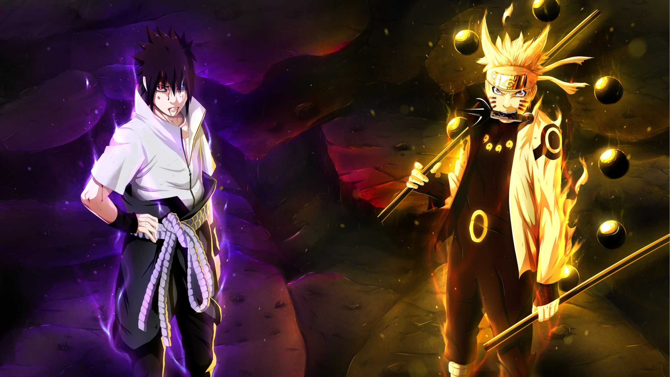 Naruto et Sasuke avec le sharingan