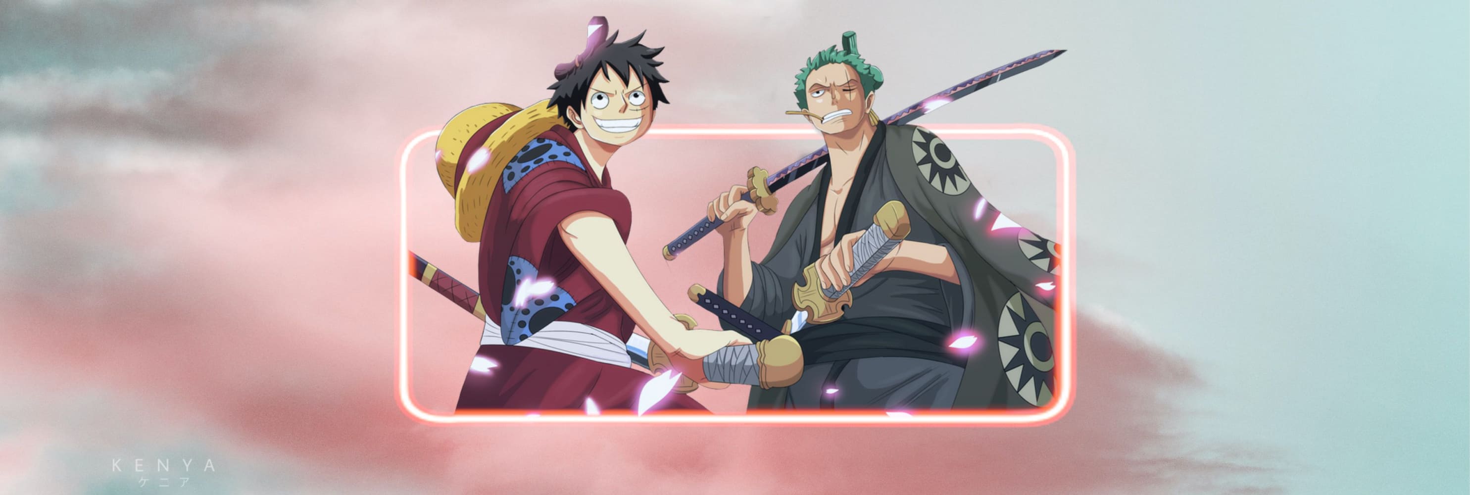 Bannière One Piece Luffy et Zoro 