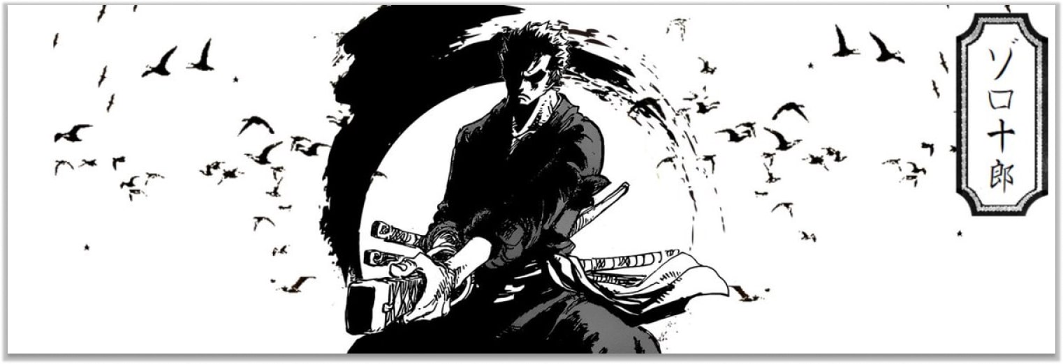 Wallpaper zoro noir et blanc