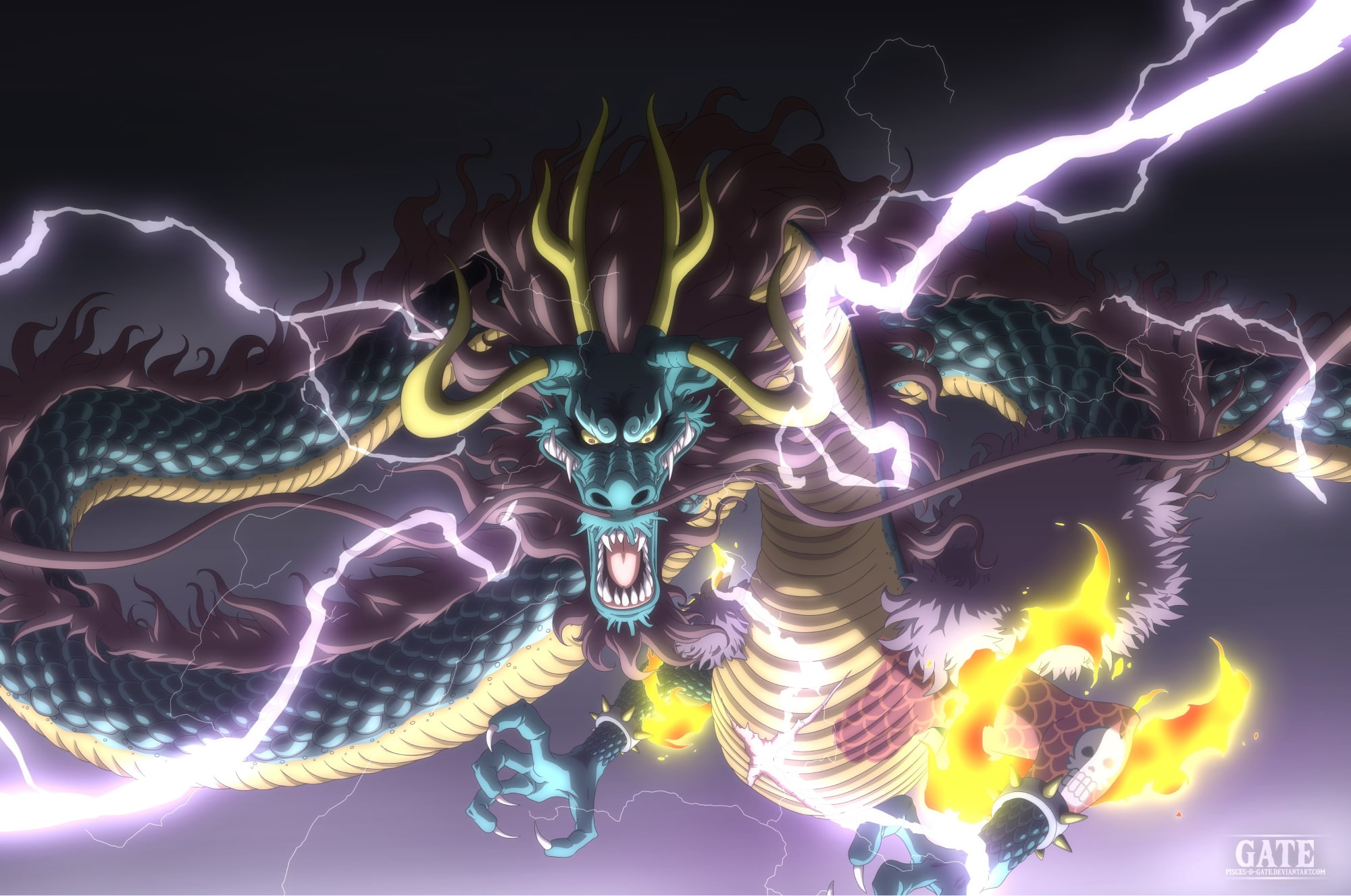Dragon Kaido avec éclairs